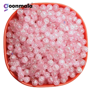 Crackle Glass Beads for Jewelry Making 8mm Round, Baby Pink 100pcs