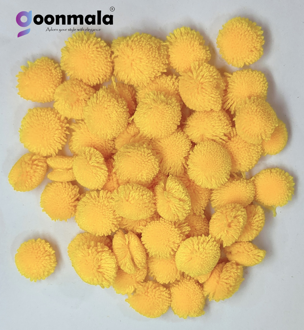 Pom Pom Balls small size,200 Pieces Pom Pom Balls for Arts,Craft and Handicrafts woollen, Yellow