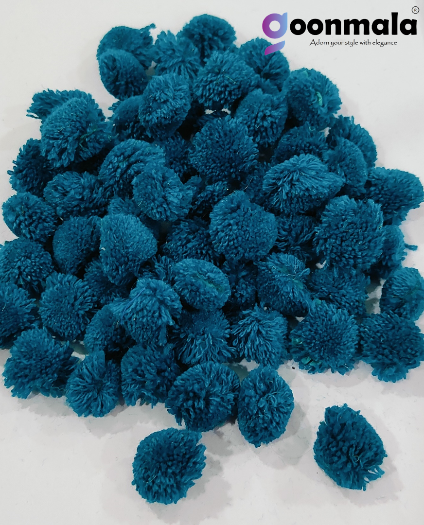 Pom Pom Balls small size,200 Pieces Pom Pom Balls for Arts, Craft and Handicrafts woollen, Teal blue - Image 2