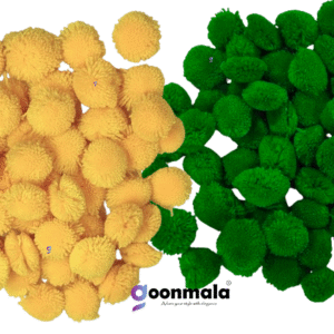 Pom Pom Balls small sizes for Arts, Craft and Handicrafts woollen 100 pieces each, Yellow & Green