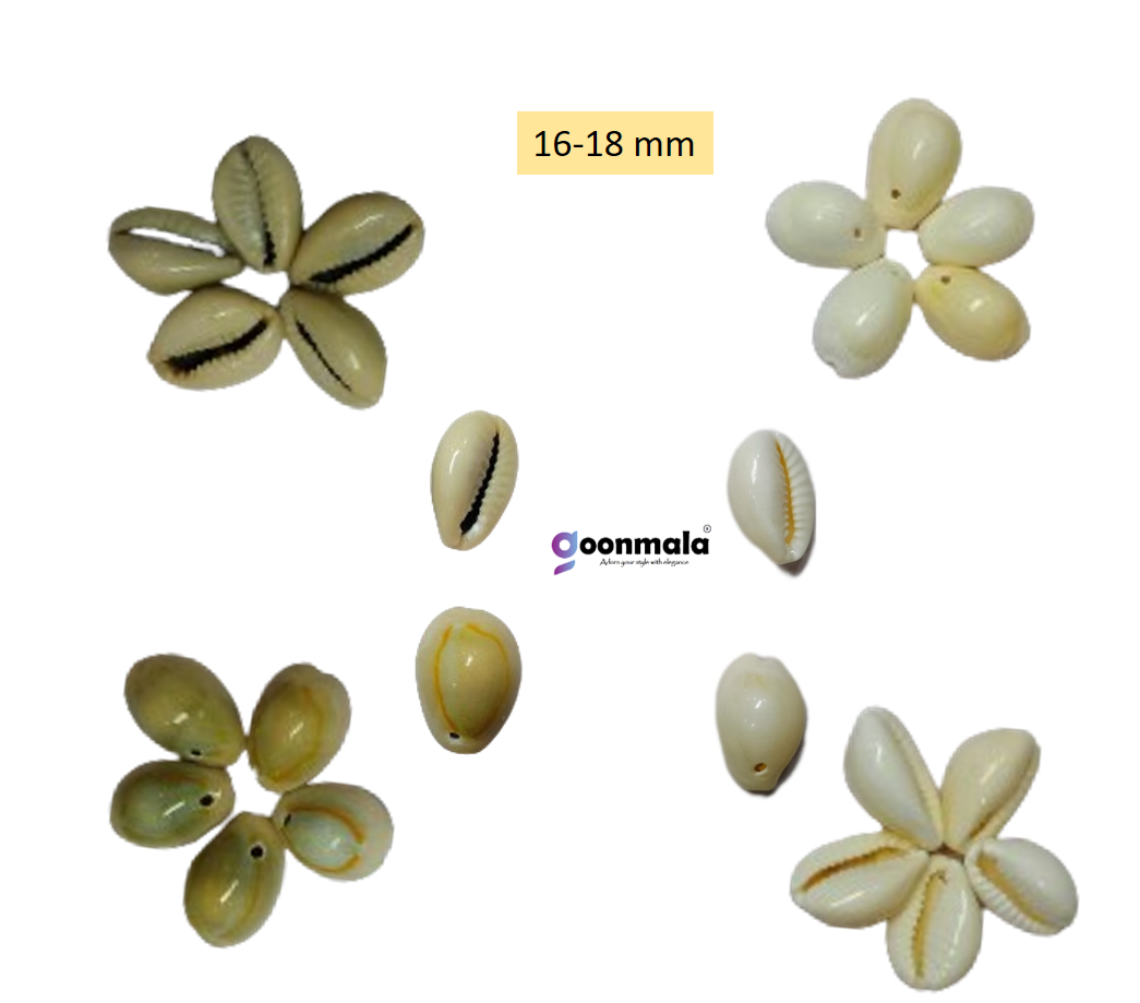 Natural Sea Shell Cowrie Work Grey & White colour 18mm 100 pc each - Image 3