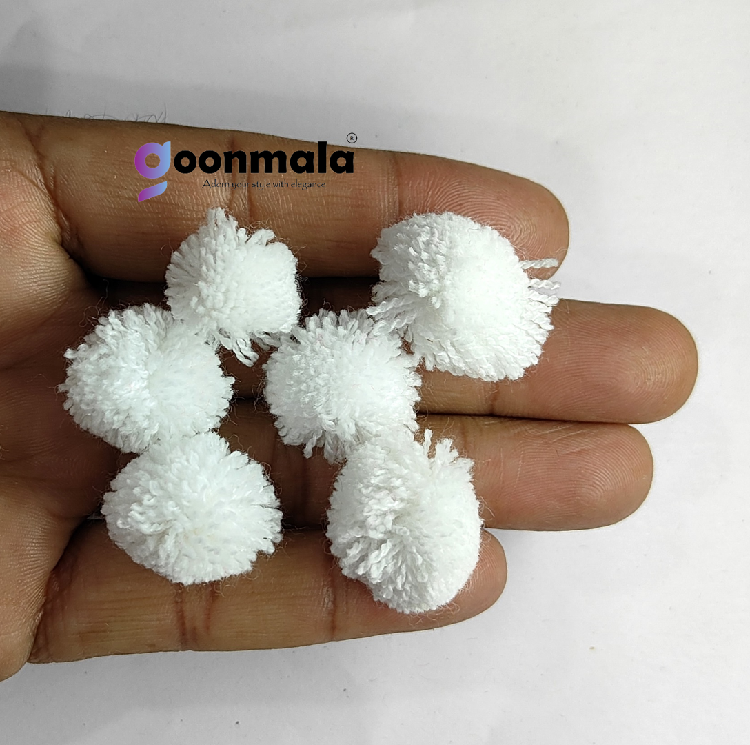 Pom Pom Balls small size,200 Pieces Pom Pom Balls for Arts, Craft and Handicrafts woollen, White - Image 2