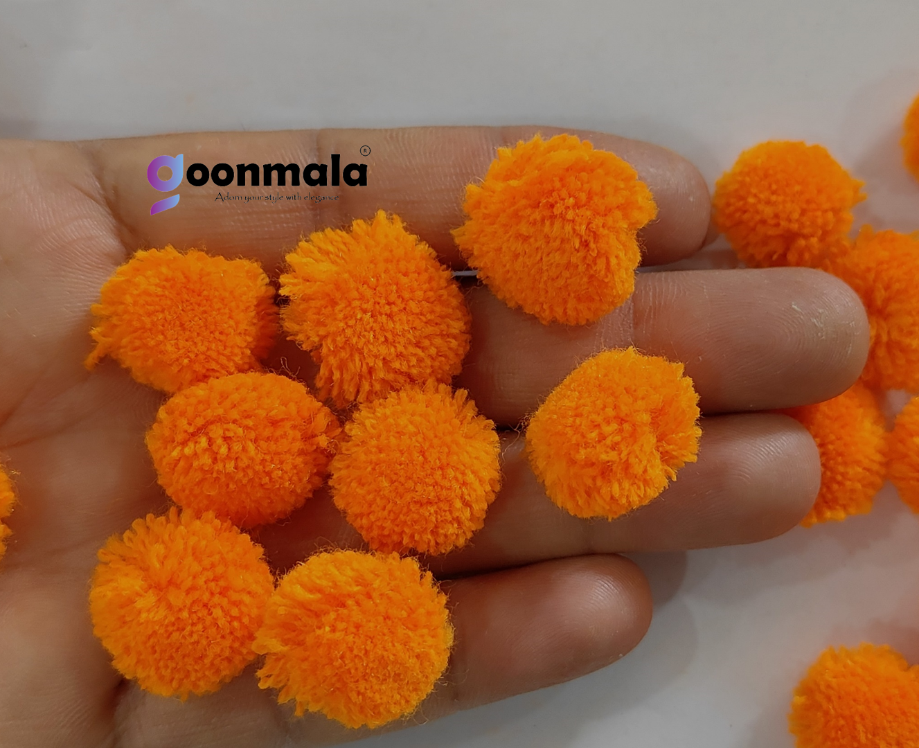 Pom Pom Balls small size,Pom Pom Balls for Arts, Craft and Handicrafts woollen-200 Pieces, Orange - Image 2