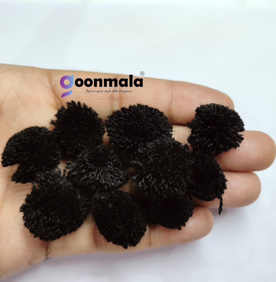 Pom Pom Balls small size,200 Pieces Pom Pom Balls for Arts, Craft and Handicrafts woollen, Black - Image 2