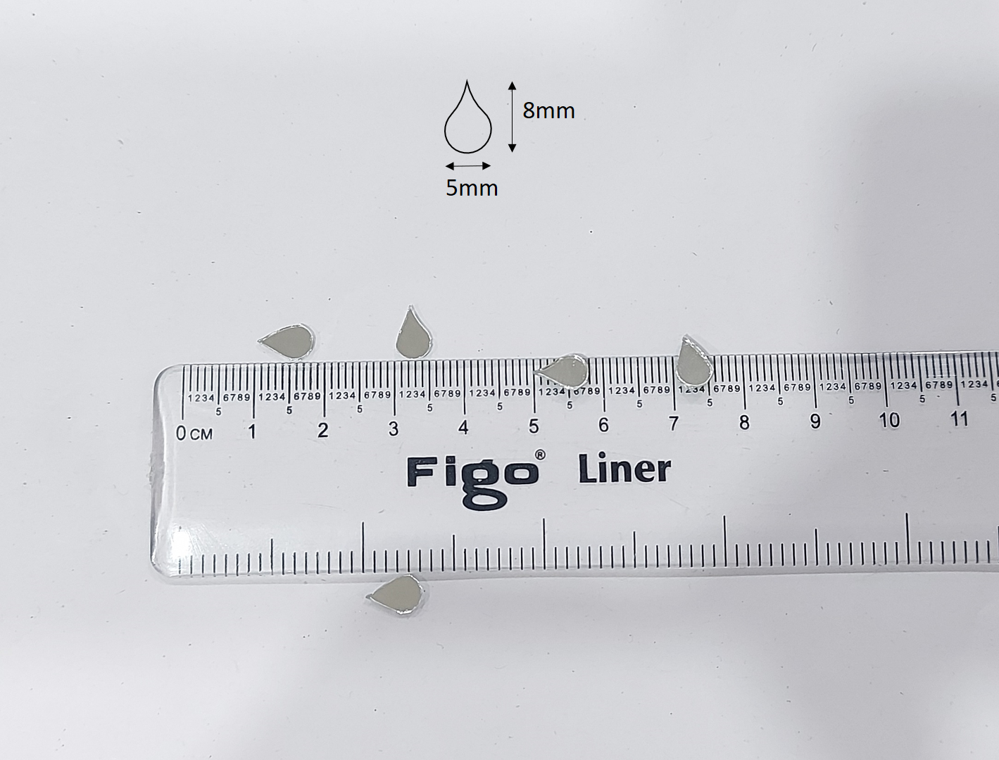 Mirror beads For Jewellery Making, Craft Work and Lippan Art Work, Silver Drop shape - Image 6