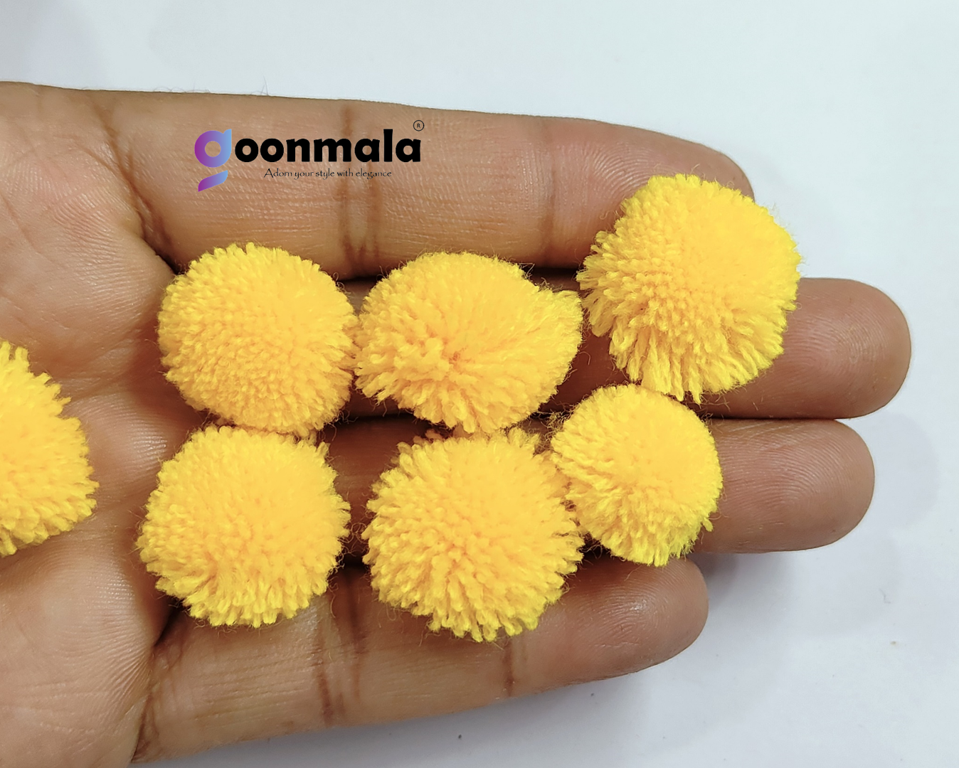 Pom Pom Balls small size,200 Pieces Pom Pom Balls for Arts,Craft and Handicrafts woollen, Yellow - Image 3