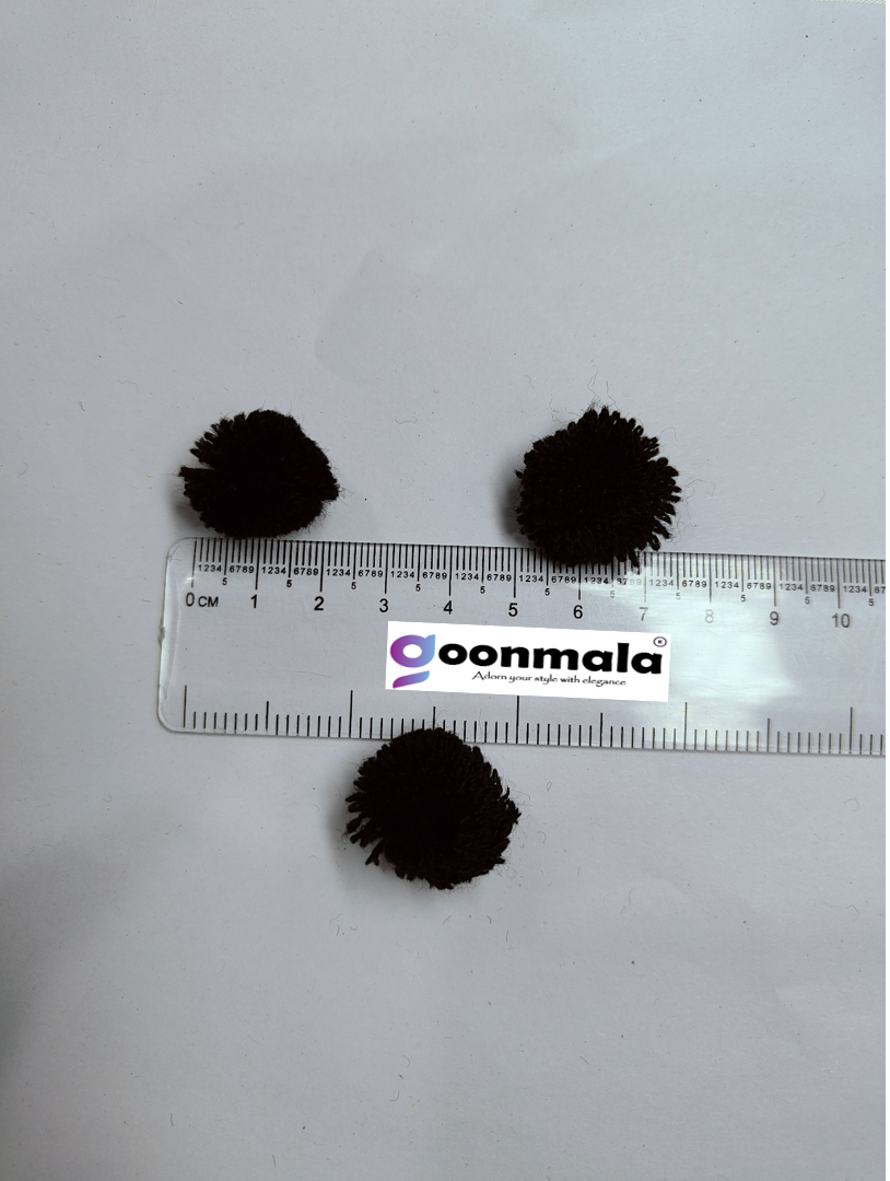 Pom Pom Balls small size,200 Pieces Pom Pom Balls for Arts, Craft and Handicrafts woollen, Black - Image 3