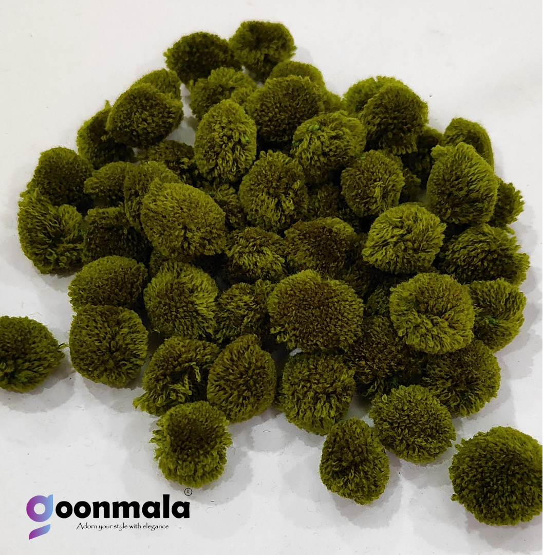 Pom Pom Balls small size,200 Pieces Pom Pom Balls for Arts, Craft and Handicrafts woollen, Mehndi Green - Image 2