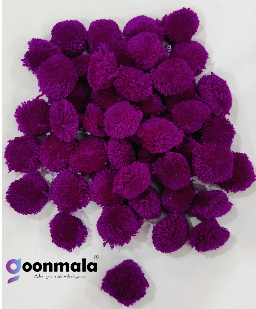 Pom Pom Balls small size,200 Pieces Pom Pom Balls for Arts, Craft and Handicrafts woollen, Purple - Image 2
