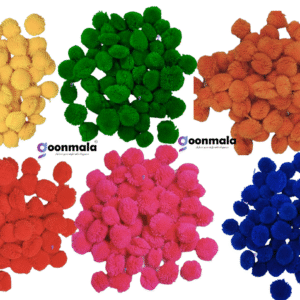 Pom Pom Balls small size,6 colour Pom Pom Balls for Arts, Craft and Handicrafts woollen, 50 pieces each