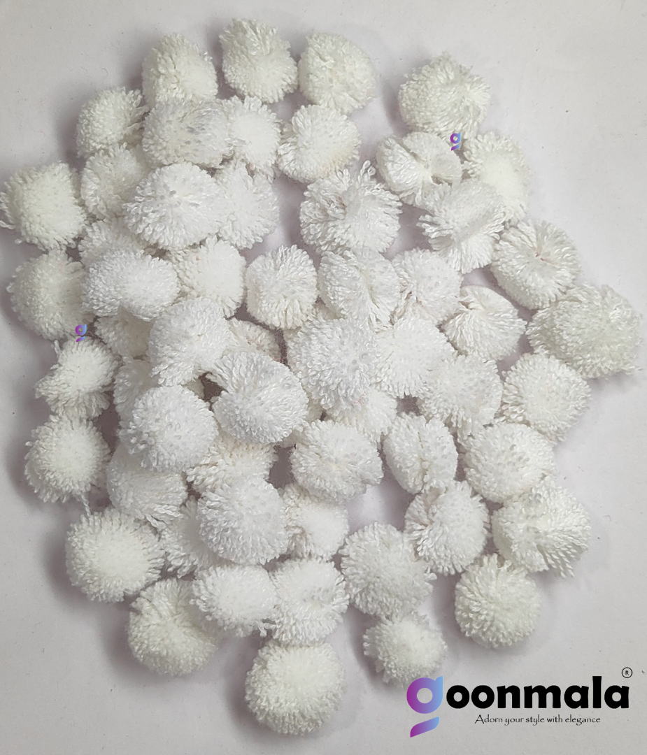 Pom Pom Balls small size,200 Pieces Pom Pom Balls for Arts, Craft and Handicrafts woollen, White - Image 4