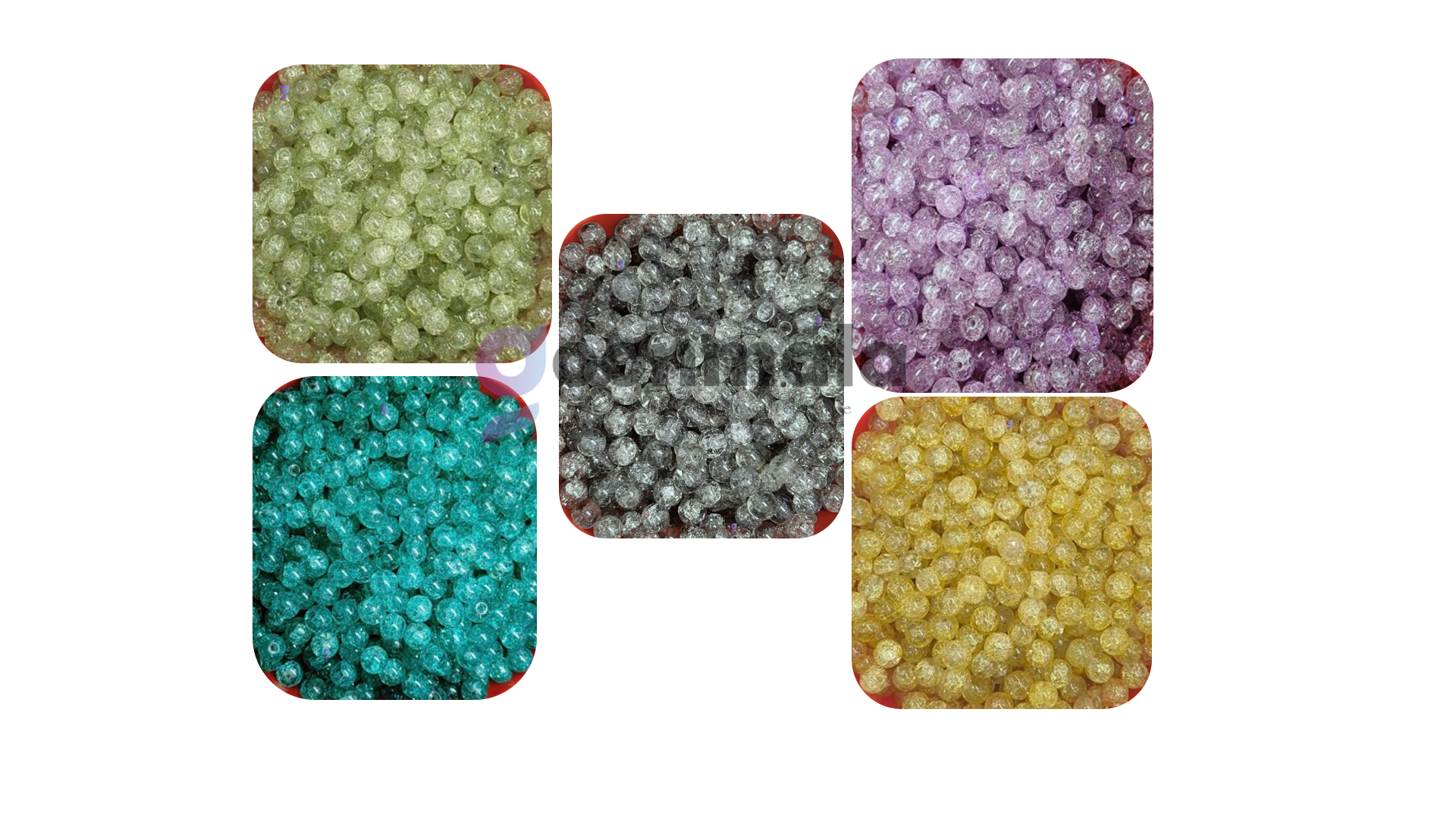 Crackle glass beads for bracelet, Rakhi, Jewellery making 8mm multicolour 5x50 pieces - Image 2