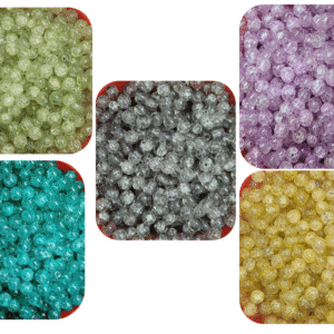 Crackle glass beads for bracelet, Rakhi, Jewellery making 8mm multicolour 5x50 pieces