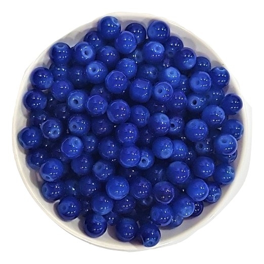 Glass beads for bracelet, Rakhi, Jewellery making 8mm ,Blue 100 pieces