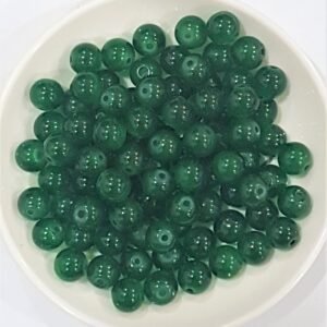 Glass beads for bracelet, Rakhi, Jewellery making 8mm ,Green 100 pieces