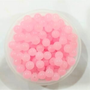 Glass beads for bracelet, Rakhi, Jewellery making 8mm ,Light pink 100 pieces