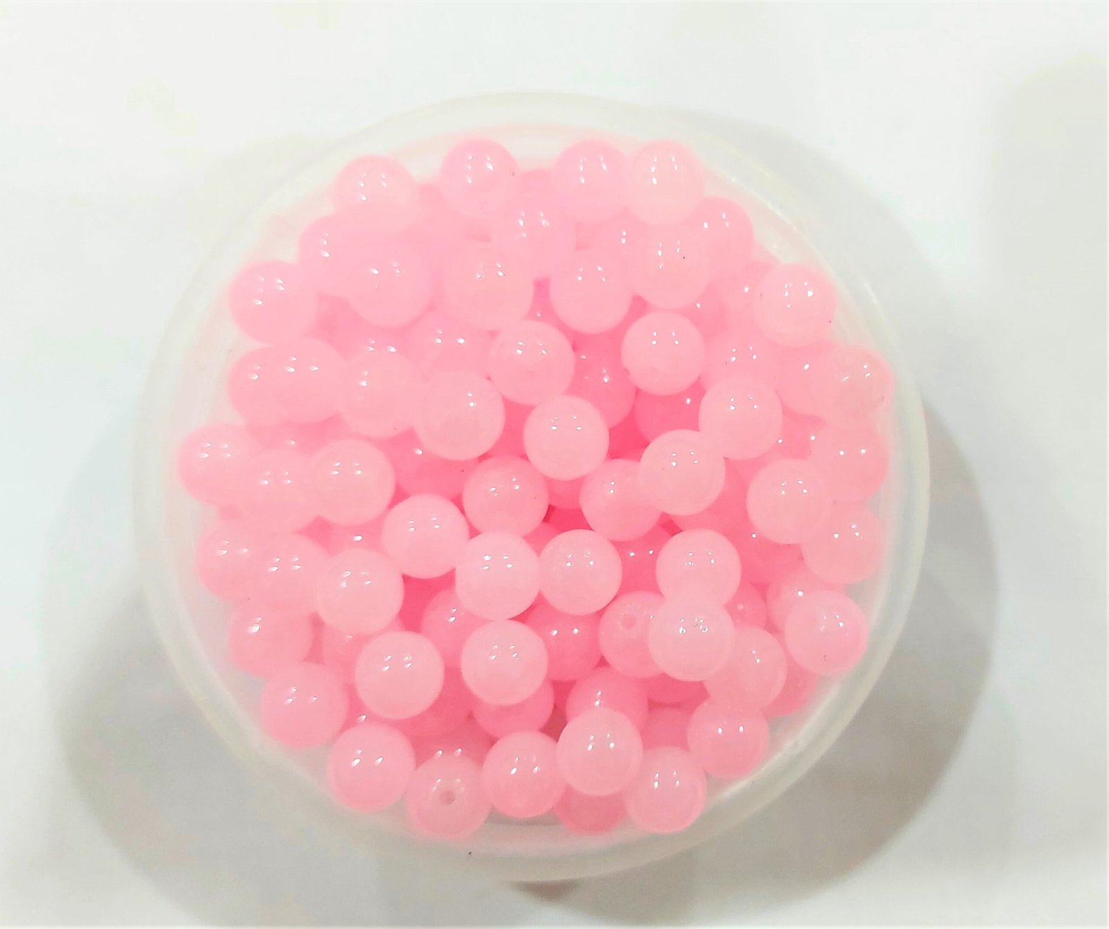 Glass beads for bracelet, Rakhi, Jewellery making 8mm ,Light pink 100 pieces