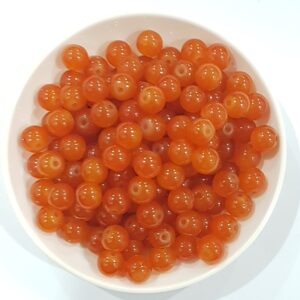 Glass beads for bracelet, Rakhi, Jewellery making 8mm ,Orange 100 pieces