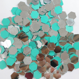 Mirror beads For Jewellery Making, Craft Work and Lippan Art Work, Silver Hexa shape