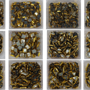 Kundan stone For Jewellery making, Bangles Embroidery Craft & Cloth Works, 12 shape, 12x50 pieces