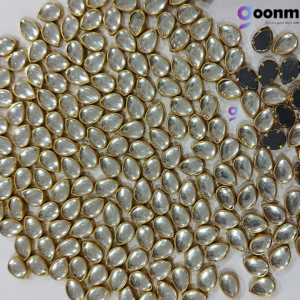 Kundan stone For Jewellery making, Bangles Embroidery Craft & Cloth Works, 6x9mm Drop Sliver 500 pieces