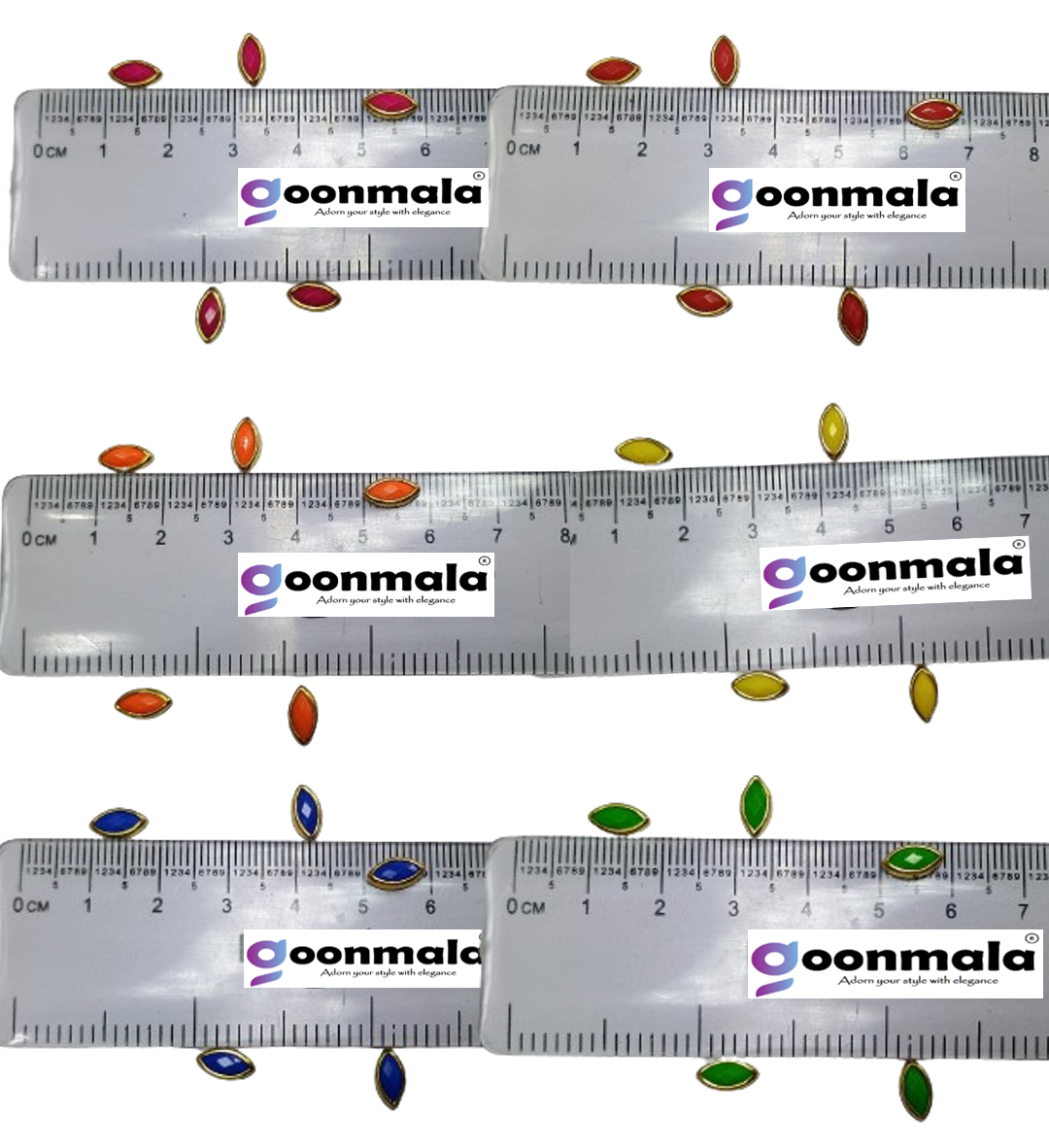 Kundan stone For Jewellery making, Bangles Embroidery Craft & Cloth Works, Plastic Eye Kundan 4x8mm, 6x100 pieces - Image 3