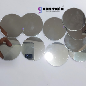 Mirror beads For Jewellery Making, Craft Work and Lippan Art Work, Silver Round 50mm 25 Pieces