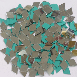 Mirror beads For Jewellery Making, Craft Work and Lippan Art Work, Silver Burfi /Diamond