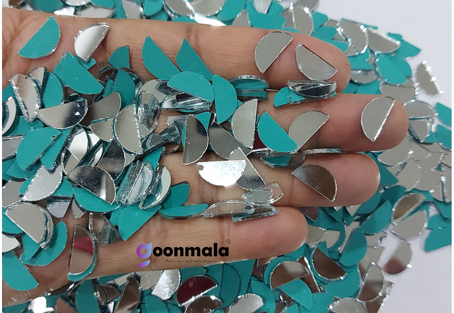 Mirror beads For Jewellery Making, Craft Work and Lippan Art Work, Silver Half Circle 14mm 500 Pieces - Image 3