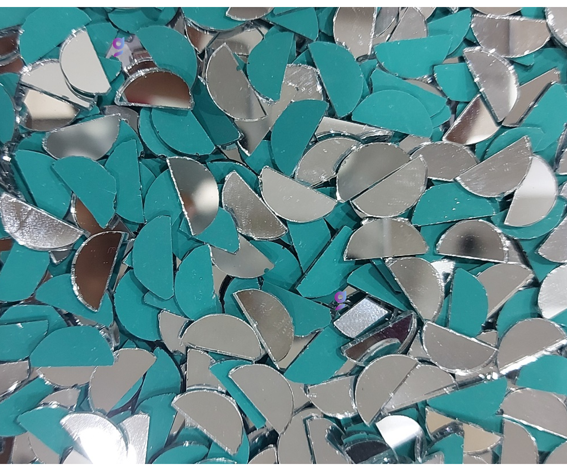 Mirror beads For Jewellery Making, Craft Work and Lippan Art Work, Silver Half Circle 14mm 500 Pieces