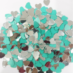 Mirror beads For Jewellery Making, Craft Work and Lippan Art Work, Silver Hart 20mm 500 Pieces