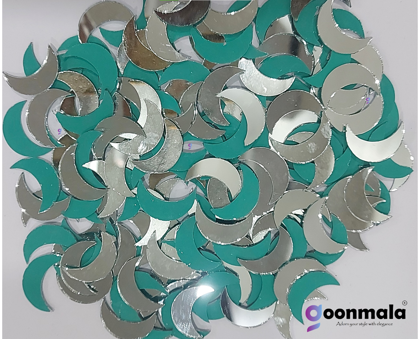 Mirror beads For Jewellery Making, Craft Work and Lippan Art Work, Silver Moon 20mm 500 Pieces - Image 4