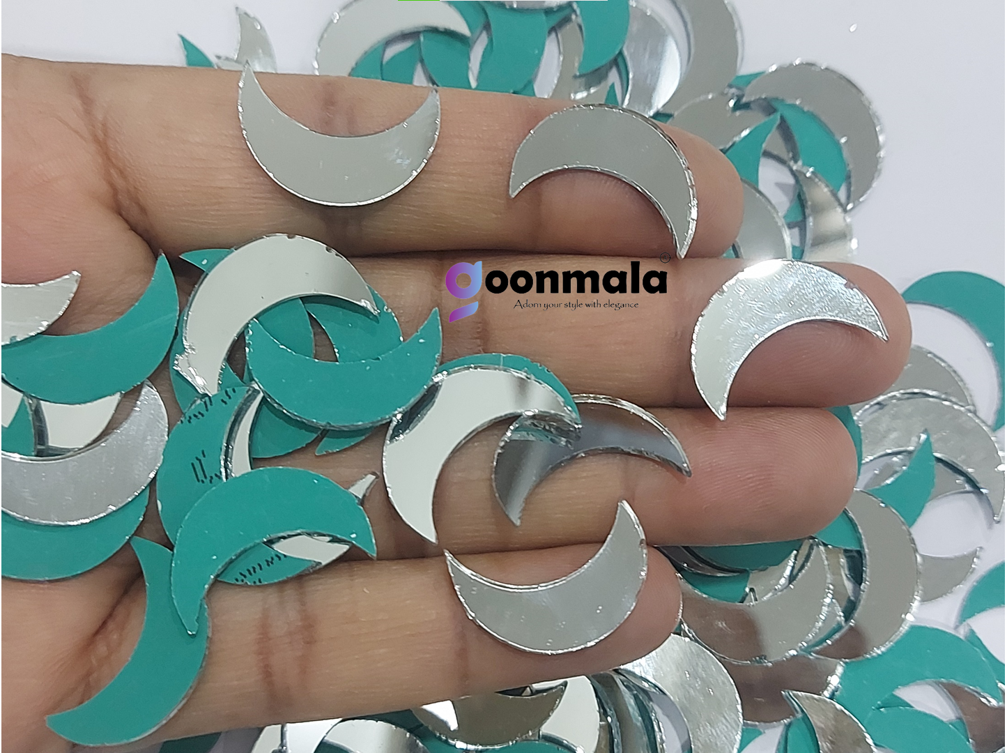 Mirror beads For Jewellery Making, Craft Work and Lippan Art Work, Silver Moon 20mm 500 Pieces - Image 3