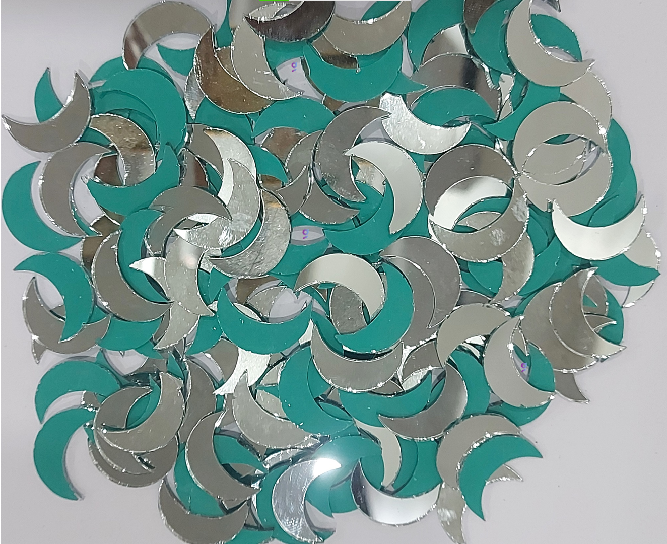 Mirror beads For Jewellery Making, Craft Work and Lippan Art Work, Silver Moon 20mm 500 Pieces