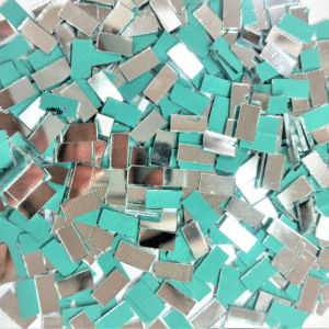 Mirror beads For Jewellery Making, Craft Work and Lippan Art Work, Silver Rectangular 10x5 500 Pieces