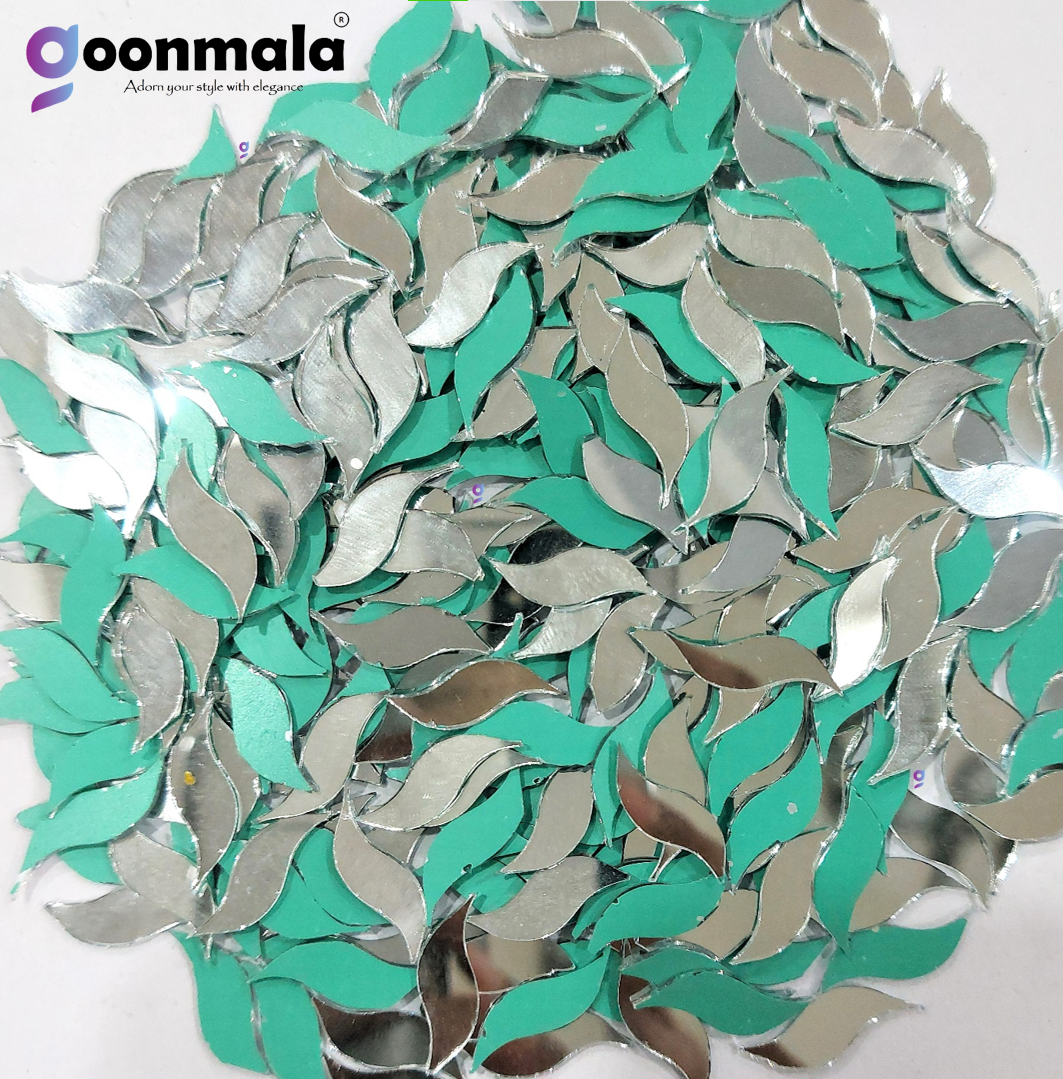 Mirror beads For Jewellery Making, Craft Work and Lippan Art Work, Silver S leaf 22x8mm 500 Pieces - Image 4