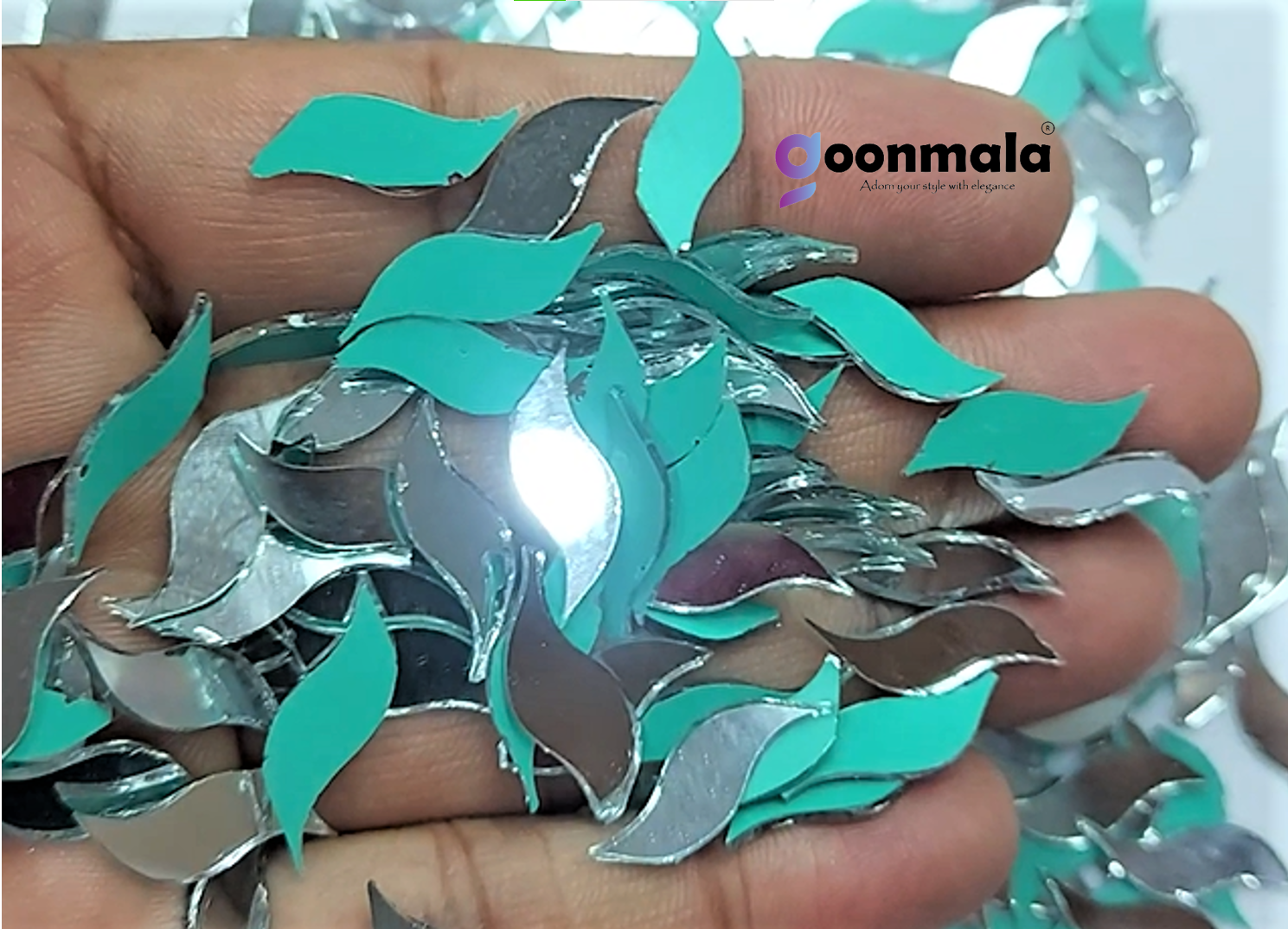 Mirror beads For Jewellery Making, Craft Work and Lippan Art Work, Silver S leaf 22x8mm 500 Pieces - Image 3