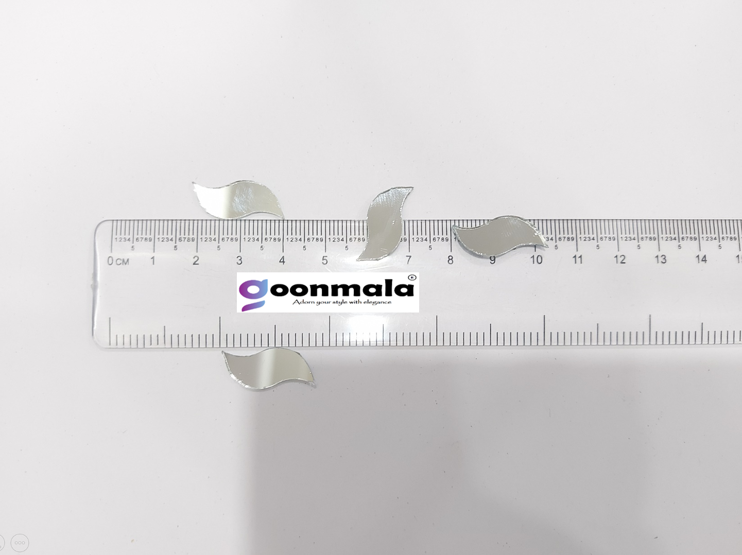 Mirror beads For Jewellery Making, Craft Work and Lippan Art Work, Silver S leaf 22x8mm 500 Pieces - Image 2