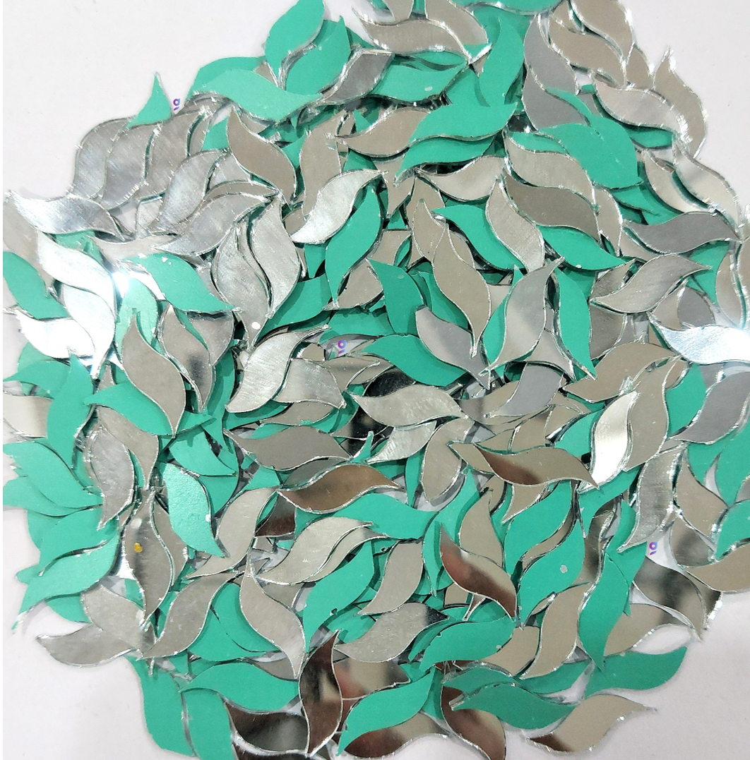 Mirror beads For Jewellery Making, Craft Work and Lippan Art Work, Silver S leaf 22x8mm 500 Pieces