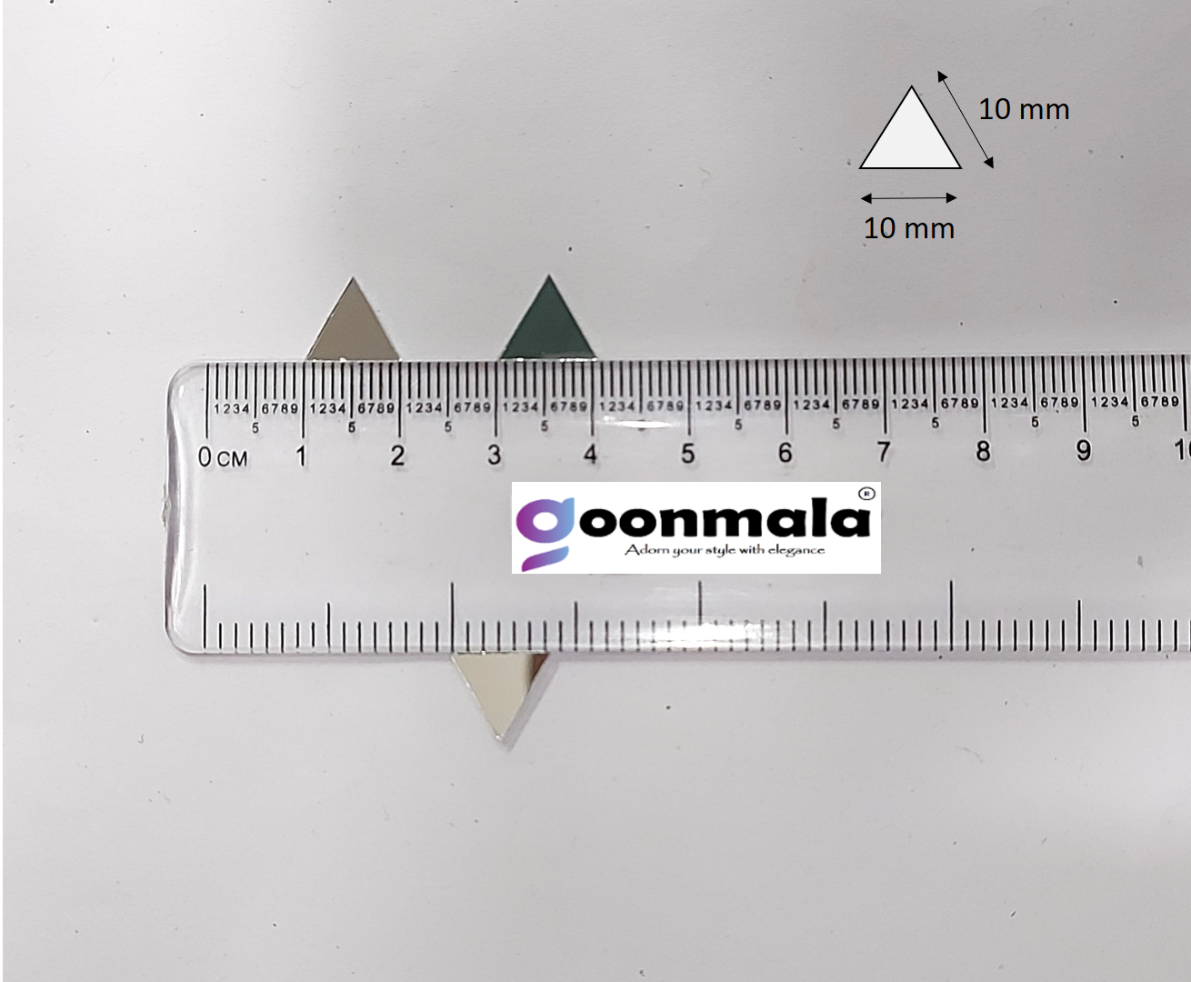 Mirror beads For Jewellery Making, Craft Work and Lippan Art Work, Silver Triangle shape - Image 5