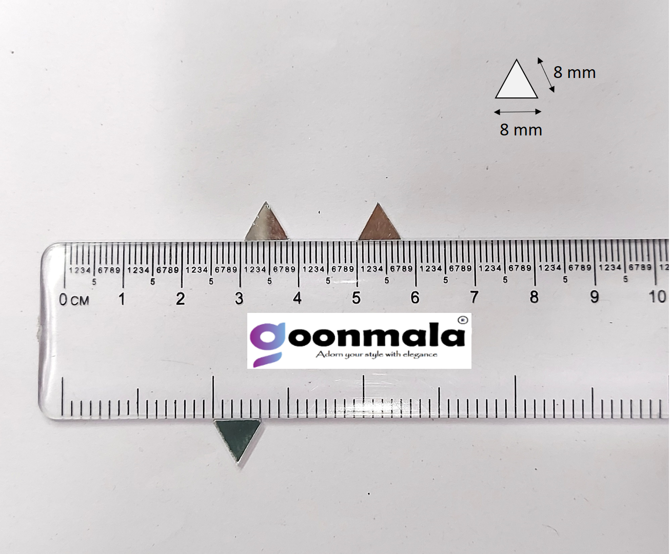 Mirror beads For Jewellery Making, Craft Work and Lippan Art Work, Silver Triangle shape - Image 3