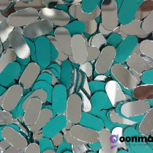 Mirror beads For Jewellery Making, Craft Work and Lippan Art Work, Silver Capsule 18x8 500 Pieces