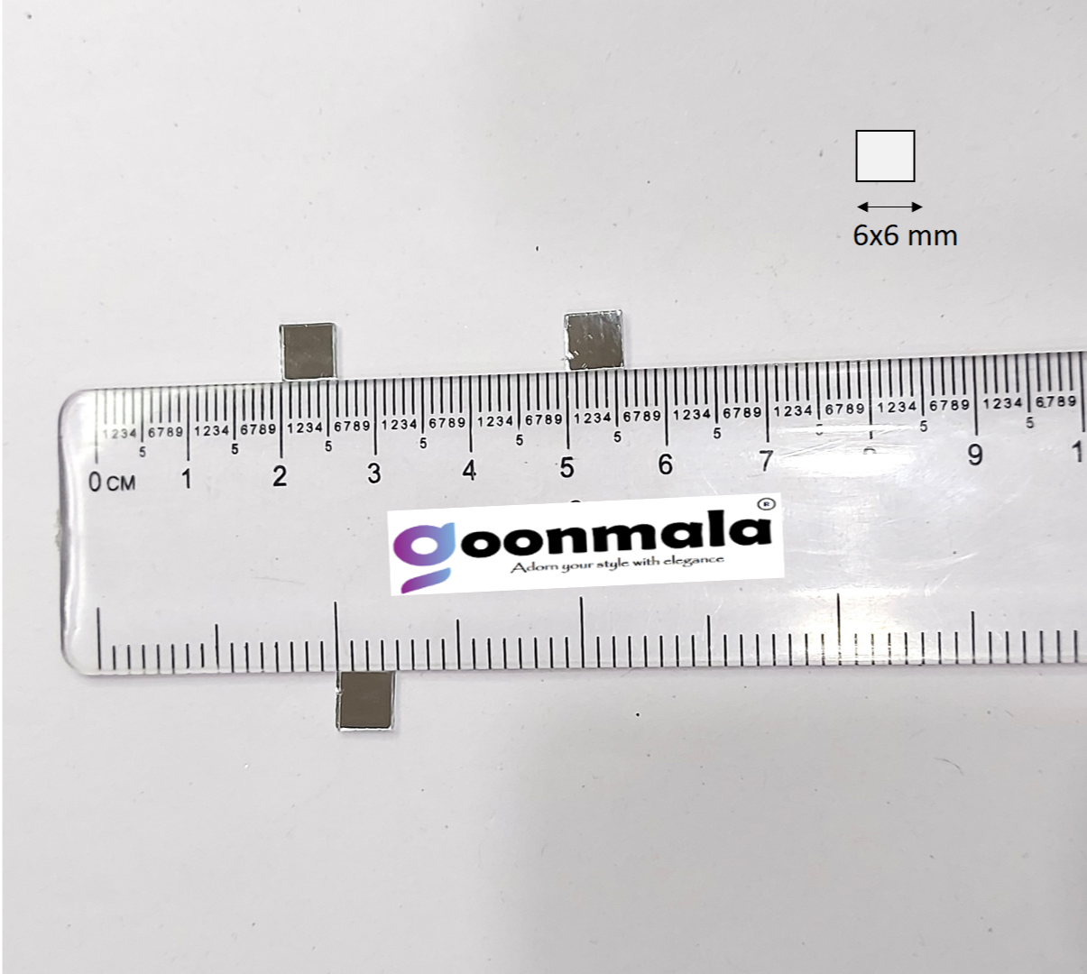 Mirror beads For Jewellery Making, Craft Work and Lippan Art Work, Silver Square - Image 2