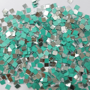 Mirror beads For Jewellery Making, Craft Work and Lippan Art Work, Silver Square