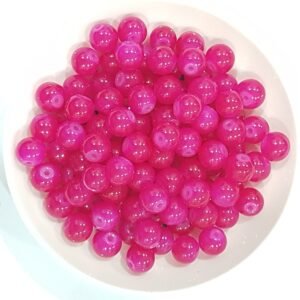 Glass beads for bracelet, Rakhi, Jewellery making 8mm ,Pink 100 pieces