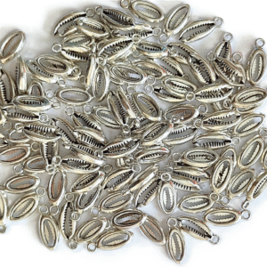 Silver Colour Artificial (Plastic) kodi/Cowrie with ring for Craft, Jewllery, Bracelet, Rakhi, Embroidery Work 200 Piece