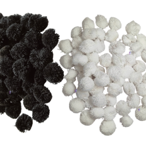 Pom Pom Balls small sizes for Arts, Craft and Handicrafts woollen 100 pieces each, Black & White