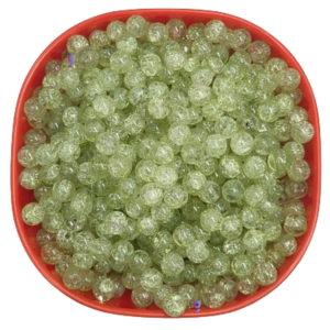 Crackle glass beads for bracelet, rakhi,  Jewellery making 8mm Green, 100 pc