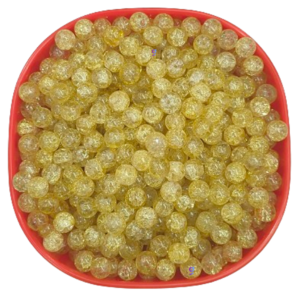 Crackle glass beads for bracelet, Rakhi, Jewellery making 8mm Yellow, 100 pieces