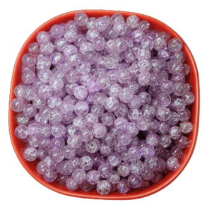 Crackle glass beads for bracelet, Rakhi, Jewellery making 8mm Purple, 100 pieces